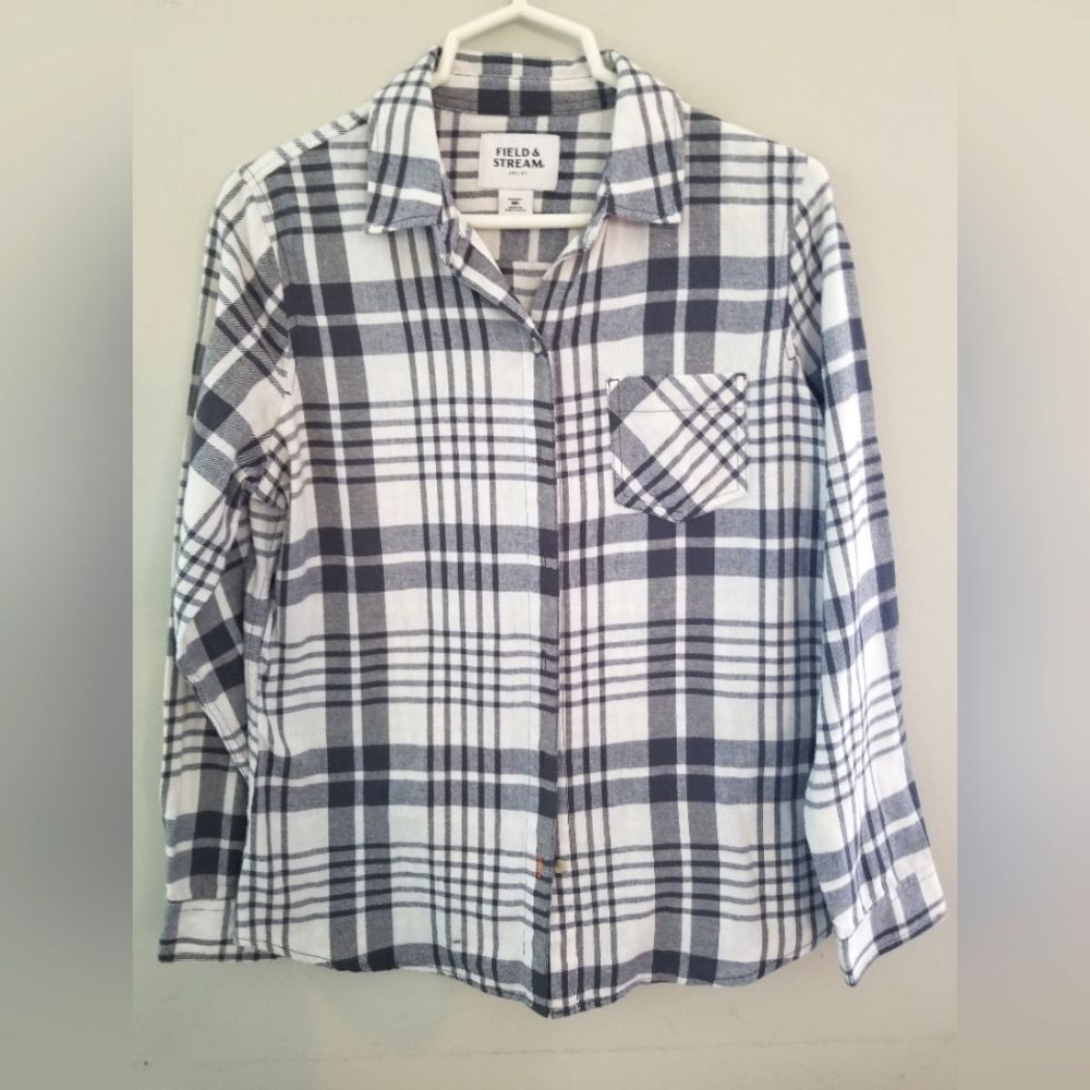 Field&Stream Flannel Plaid Button-Down Shirt size M Camping Fall Fishing